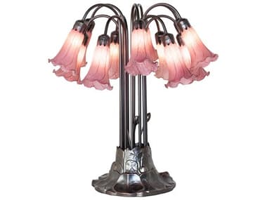 Meyda Tiffany Pond Lily Lavender Glass Table Lamp MY273414