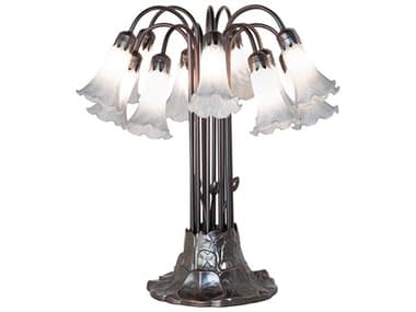 Meyda Tiffany Pond Lily Gray Glass Table Lamp MY273415