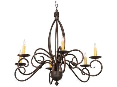 Meyda Squire 6-Light Gilded Tobacco Brown Traditional Chandelier MY273531