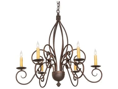 Meyda Squire 6-Light Gilded Tobacco Brown Traditional Chandelier MY273533