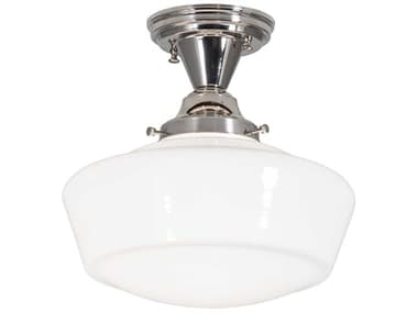 Meyda Revival 1-Light Polished Nickel Traditional Semi Flush Mount MY274117