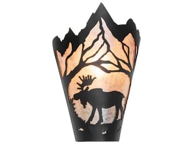 Meyda Moose At Dawn 1-Light Solar Black Wall Sconce MY274655