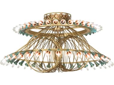 Meyda Coyle 72-Light Brushed Brass Goldtastic Chandelier MY274892