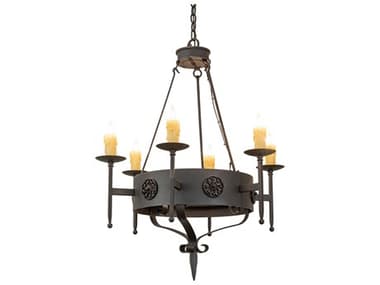 Meyda Lorenzo 6-Light Chestnut Chandelier MY274947