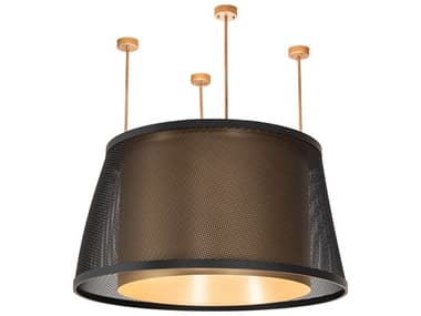 Meyda Cilindro Weave-Tex Gold Metallic Flat Black Pendant MY275010