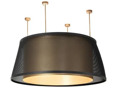 Meyda Cilindro Weave-Tex Gold Metallic Flat Black Pendant MY275011