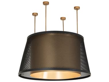 Meyda Cilindro Weave-Tex Gold Metallic Flat Black Pendant MY275012