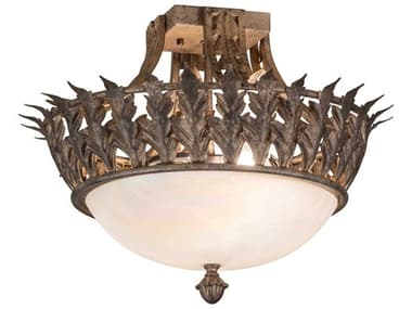 Meyda Hampton 2-Light Corinth Bronze Traditional Bowl Flush Mount MY275089