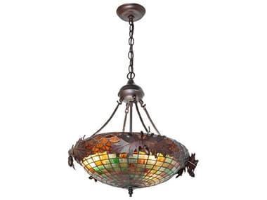 Meyda Greenbriar Oak 6-Light Mahogany Bronze Pendant MY275335