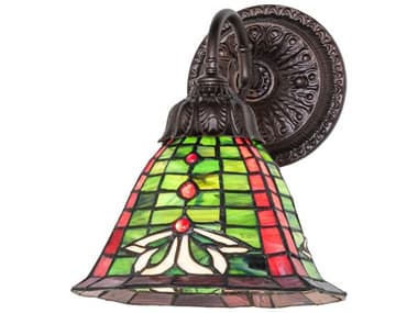 Meyda Dublin 1-Light Mahogany Bronze Traditional Wall Sconce MY275566