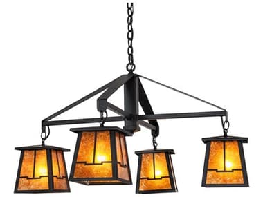 Meyda Bungalow 4-Light Flat Black Traditional Chandelier MY275597