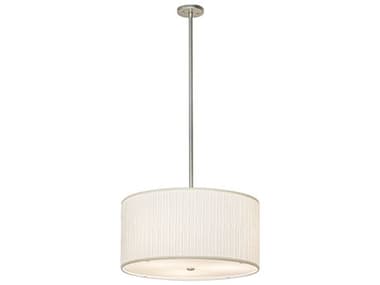 Meyda Cilindro 3-Light Nickel White Drum Pendant MY275641