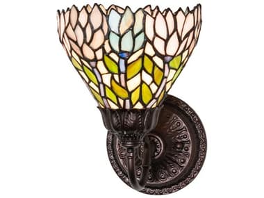 Meyda Wisteria 1-Light Mahogany Bronze Traditional Wall Sconce MY275650