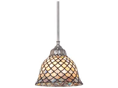 Meyda Tiffany Fishscale 1-Light Gray Traditional Bell Mini Pendant MY275984