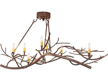 Meyda Winter Solstice 8-Light Driftwood Brown Island Pendant MY276062
