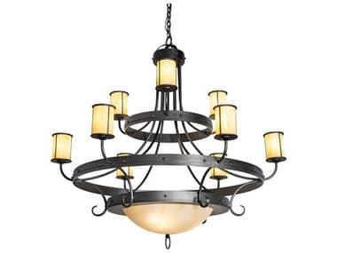 Meyda Nehring 12-Light Wrought Iron Black Traditional Tiered Chandelier MY276196