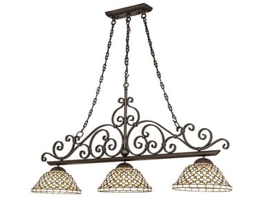 Meyda Diamond And Jewel 3-Light Oil Rubbed Bronze Traditional Dome Island Pendant MY276414