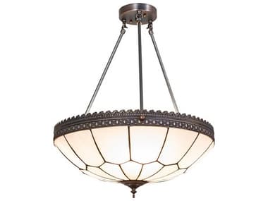 Meyda Vincent Honeycomb 4-Light Weathered Antique Brass Traditional Bowl Semi Flush Mount MY276606