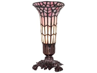 Meyda Pond Lily Mahogany Bronze Glass Tiffany Table Lamp MY27680