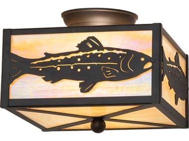 Meyda Trout 2-Light Oil Rubbed Bronze Flush Mount MY277022