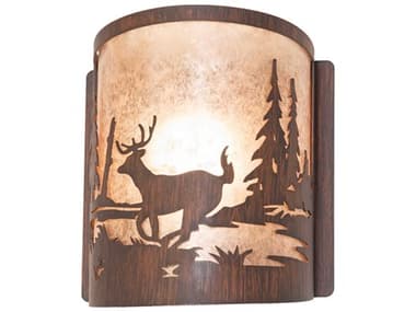 Meyda Deer At Lake 1-Light Driftwood Brown Wall Sconce MY277544
