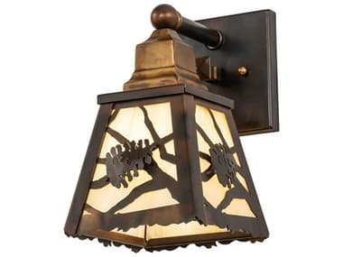 Meyda Spruce Pine 1-Light Dark Burnished Antique Copper Wall Sconce MY277793
