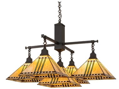 Meyda Prairie Corn 5-Light Craftsman Brown Traditional Empire Chandelier MY278837