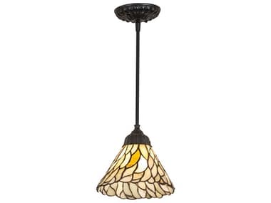Meyda Willow 1-Light Mahogany Bronze Mini Pendant MY279061