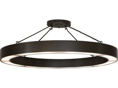 Meyda Loxley Escabroso 16-Light Rail Bronze Semi Flush Mount MY279671