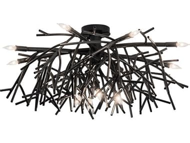 Meyda Thicket 12-Light Blackwash Flush Mount MY279711