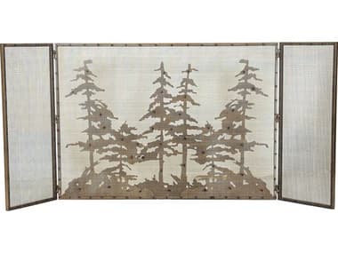 Meyda Antique Copper Tall Pines Fireplace Screen MY280001