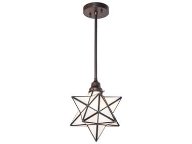 Meyda Moravian Star 1-Light Craftsman Brown Mini Pendant MY280032