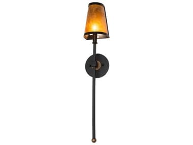 Meyda Verheven 1-Light Textured Black Brushed Gold Wall Sconce MY280377