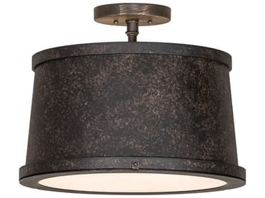 Meyda Cilindro 3-Light Coffee Bean Semi Flush Mount MY281618