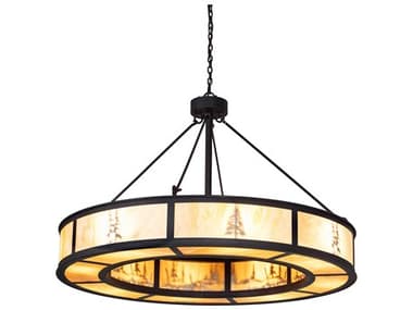 Meyda Tall Pines 8-Light Copper Metallic Black Cherry Outdoor Hanging Light MY282336