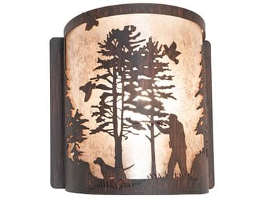 Meyda Quail Hunter with Dog 1-Light Driftwood Brown Wall Sconce MY282674
