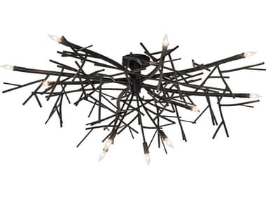 Meyda Thicket 12-Light Blackwash Flush Mount MY283074