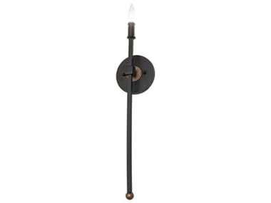 Meyda Verheven 1-Light Textured Black Brushed Gold Wall Sconce MY283603