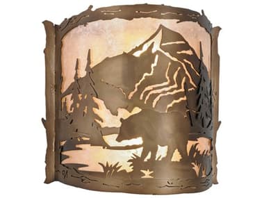 Meyda Bear Creek 2-Light Antique Copper Wall Sconce MY284472