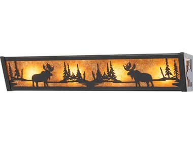 Meyda Moose At Lake 4-Light Textured Black Vanity Light MY30241