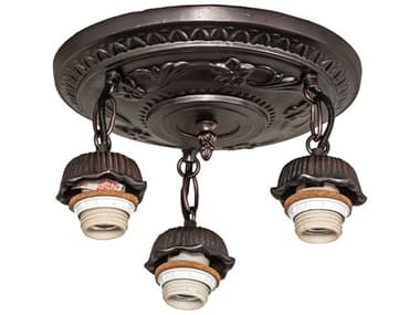 Meyda 3-Light Mahogany Bronze Semi Flush Mount MY30542