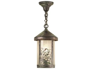 Meyda Fulton 8" 1-Light Verdigris Bronze Glass Lantern Mini Pendant MY44156