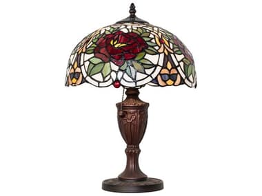 Meyda Renaissance Rose Mahogany Bronze Table Lamp MY78278
