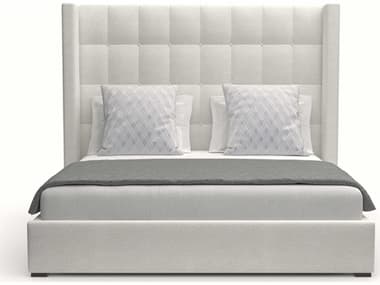 Nativa Interiors Aylet Off White / Cognac 67'' High Panel Bed NAIBEDAYLETBOXMIDPFWHITE