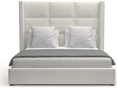 Nativa Interiors Aylet Off White / Cognac Panel Bed NAIBEDAYLETSQMIDPFWHITE