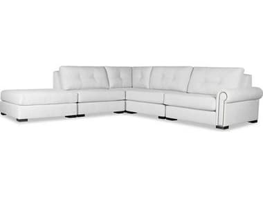 Nativa Interiors Sylviane Buttoned Fabric 5 - Pieces Modular Sectional Sofa with Ottoman NAISECSYLVBTNAR15PCPFWHITE