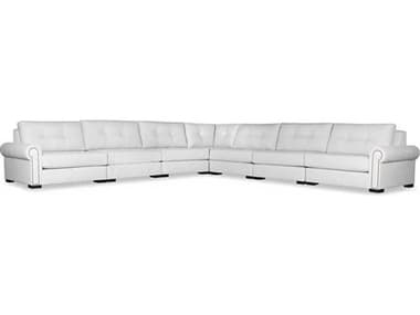 Nativa Interiors Sylviane Buttoned Fabric 7 - Pieces Modular Sectional Sofa NAISECSYLVBTNAR77PCPFWHITE