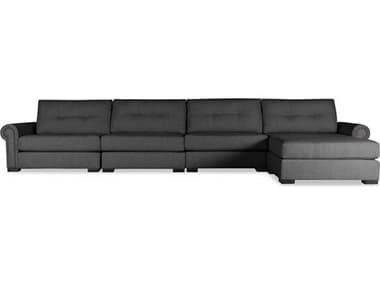 Nativa Interiors Sylviane Buttoned Fabric 5 - Pieces Modular Sectional Sofa with Ottoman NAISECSYLVBTNUL25PCPFCHARCOAL