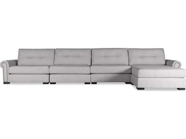 Nativa Interiors Sylviane Buttoned Fabric 5 - Pieces Modular Sectional Sofa with Ottoman NAISECSYLVBTNUL25PCPFGREY