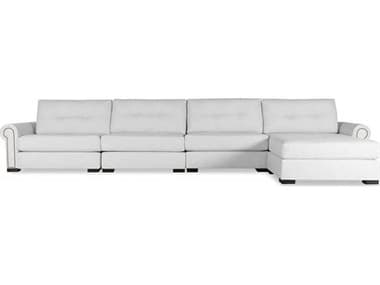 Nativa Interiors Sylviane Buttoned Fabric 5 - Pieces Modular Sectional Sofa with Ottoman NAISECSYLVBTNUL25PCPFWHITE
